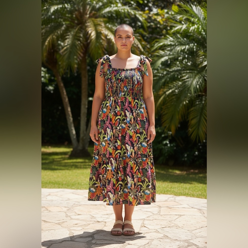 Crown & Ivy Colorful Floral Maxi Dress